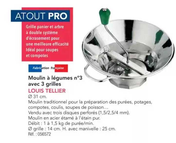 Moulin à légumes n°3 avec 3 grilles