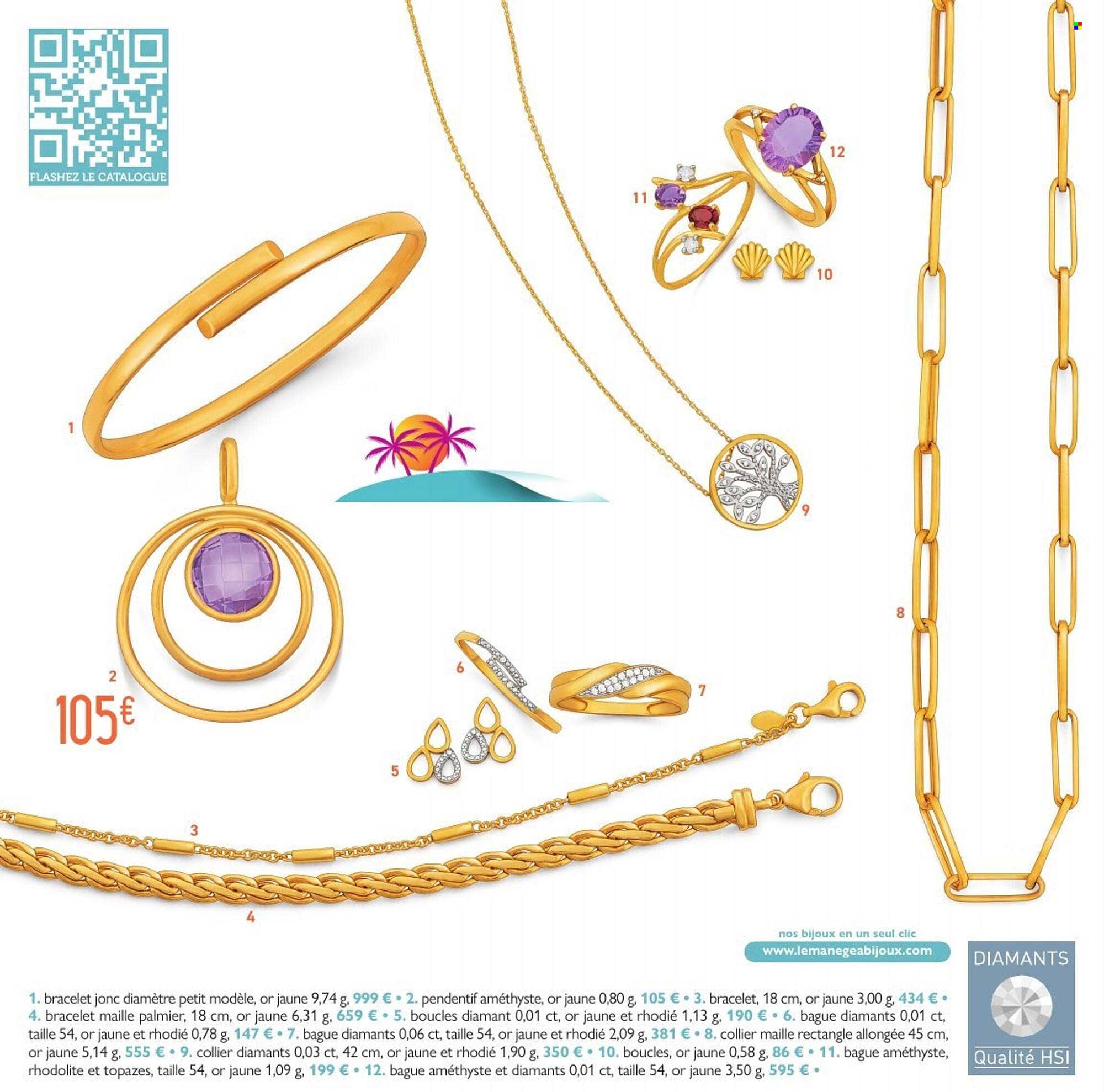Pendentif améthyste, or jaune