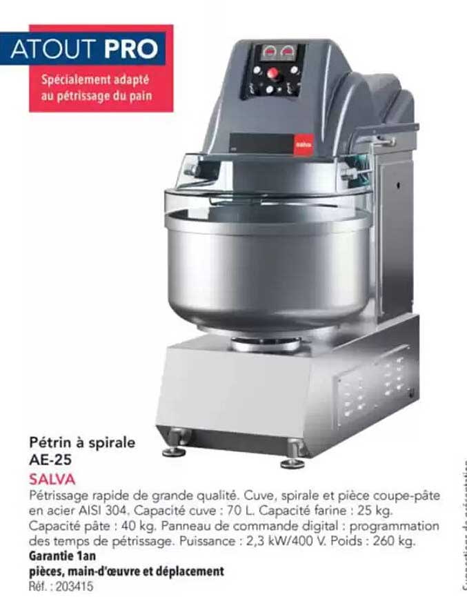 Pétrin à spirale AE-25 SALVA