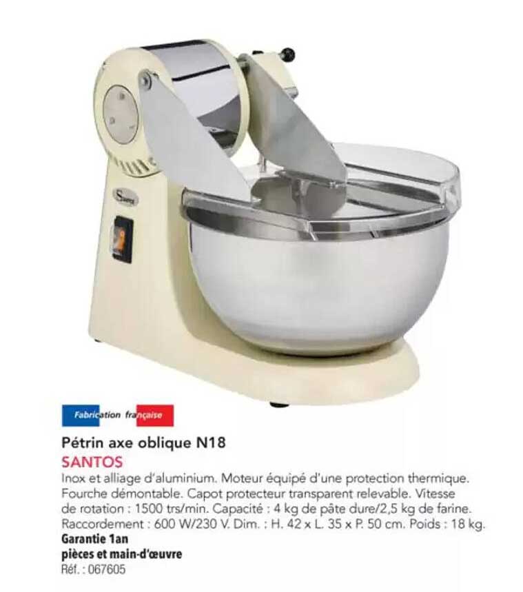Pétrin axe oblique N18