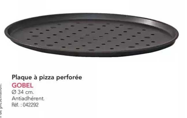 Plaque à pizza perforée GOBEL Ø 34 cm. Antiadhérent.