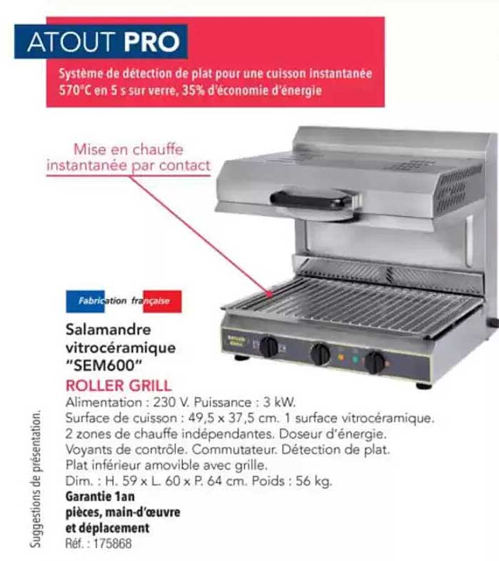 Salamandre vitrocéramique SEM600 Roller Grill
