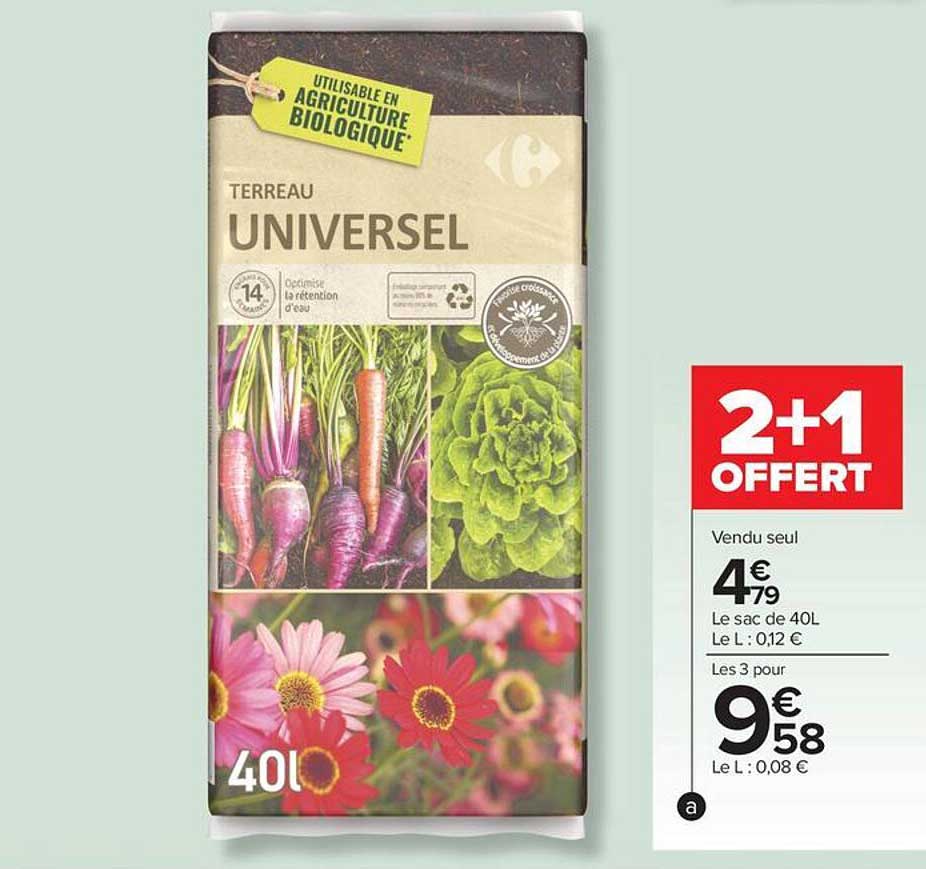 Terreau Universel 2+1 offert