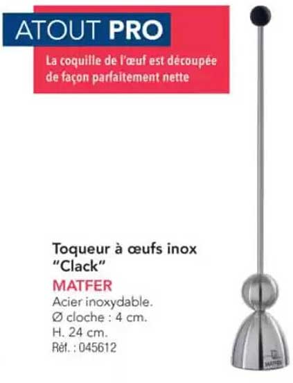 Toqueur à œufs inox "Clack"