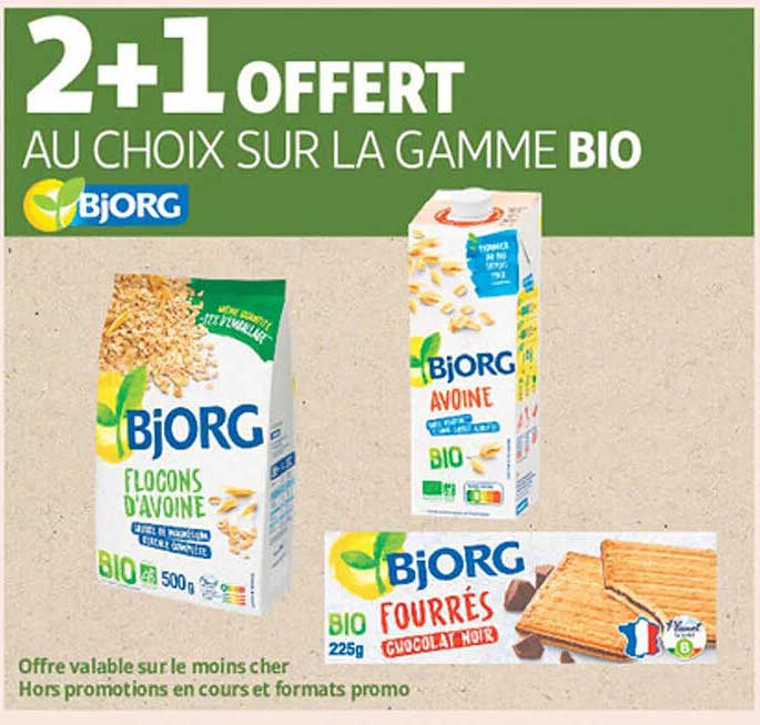 2+1 OFFERT AU CHOIX SUR LA GAMME BIO