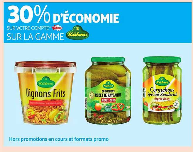 30% d'économie sur votre compte sur la gamme Kühne