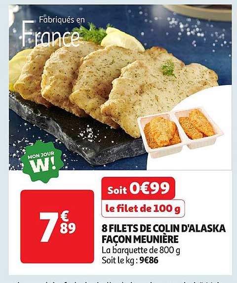 8 FILETS DE COLIN D'ALASKA FAÇON MEUNIÈRE