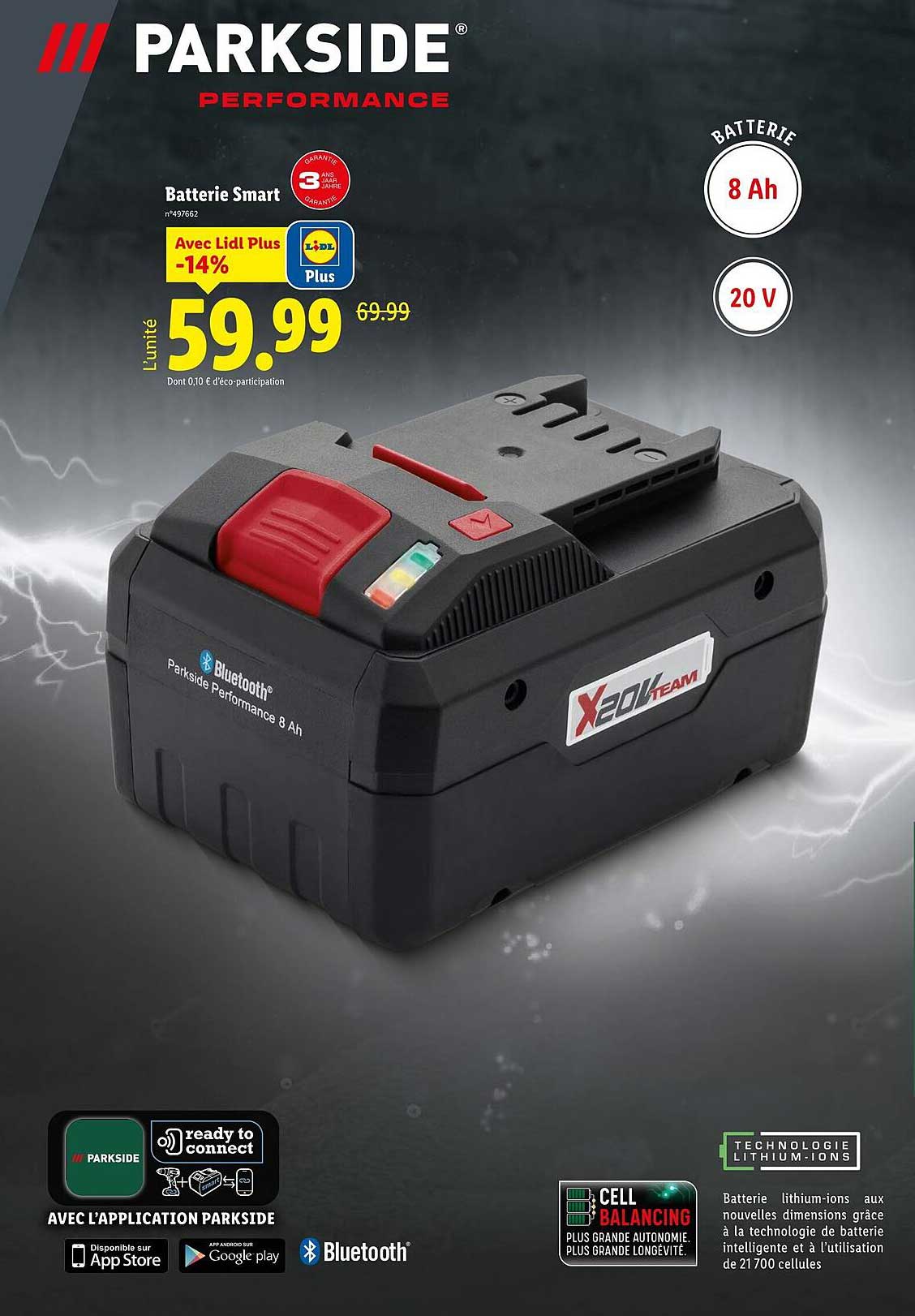 Batterie Smart Parkside Performance 8 Ah