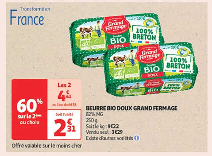 BEURRE BIO DOUX GRAND FERMA