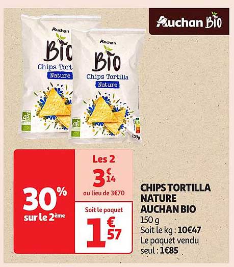 CHIPS TORTILLA NATURE AUCHAN BIO