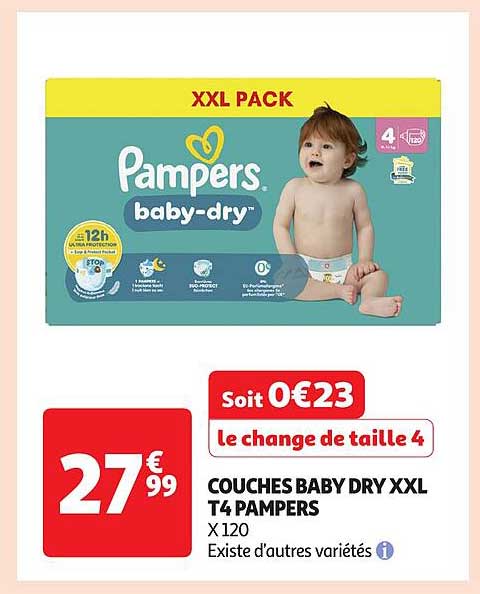 COUCHES BABY DRY XXL T4 PAMPERS
