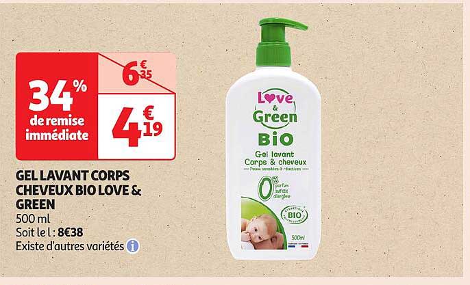 GEL LAVANT CORPS CHEVEUX BIO LOVE & GREEN
