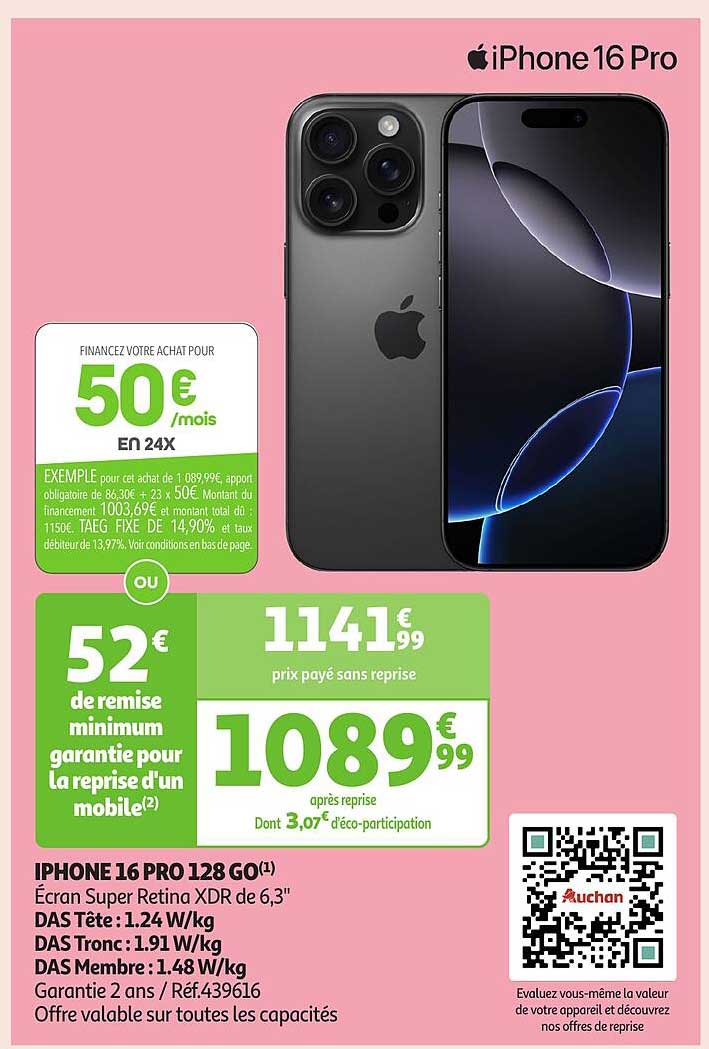 iPhone 16 Pro 128 Go