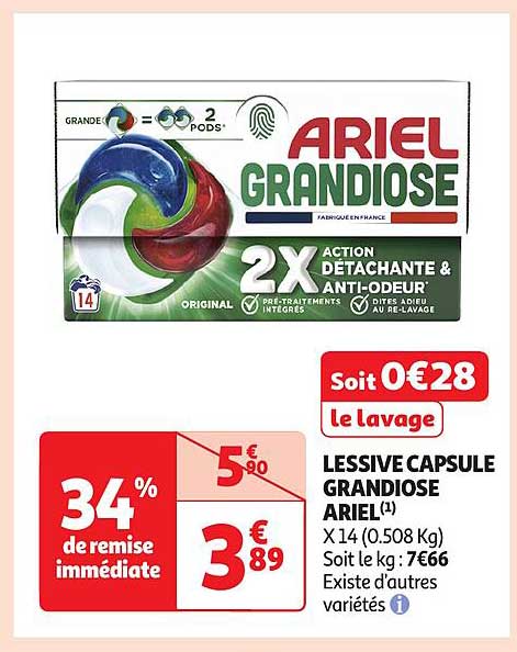 LESSIVE CAPSULE GRANDIOSE ARIEL