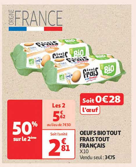 Œufs BIO tout frais tout français