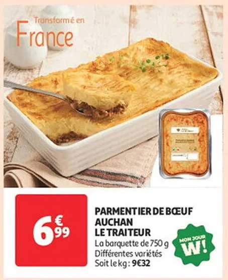 PARMENTIER DE BŒUF AUCHAN LE TRAITEUR