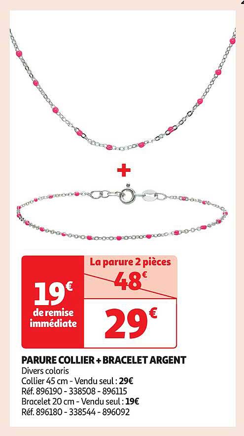 PARURE COLLIER + BRACELET ARGENT