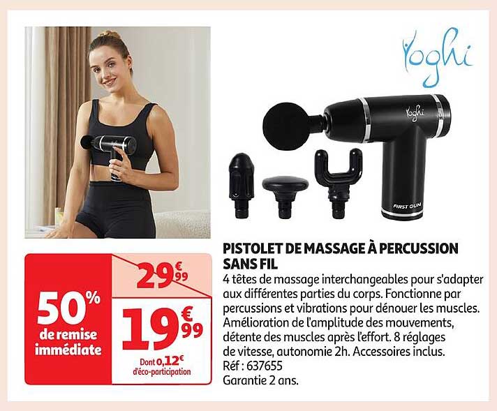 PISTOLET DE MASSAGE À PERCUSSION SANS FIL