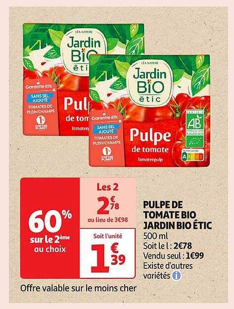 PULPE DE TOMATE BIO JARDIN BIO ÉTIC