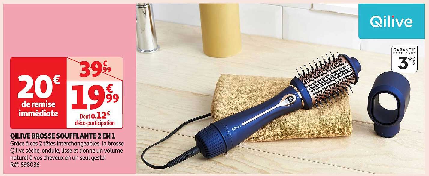 QILIVE BROSSE SOUFFLANTE 2 EN 1
