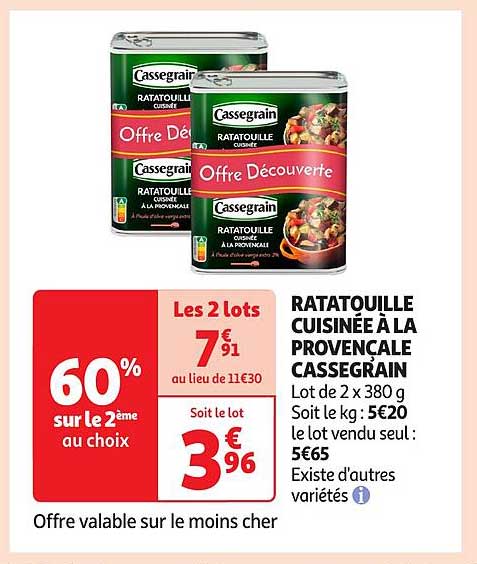 RATATOUILLE CUISINÉE À LA PROVENÇALE CASSEGRAIN