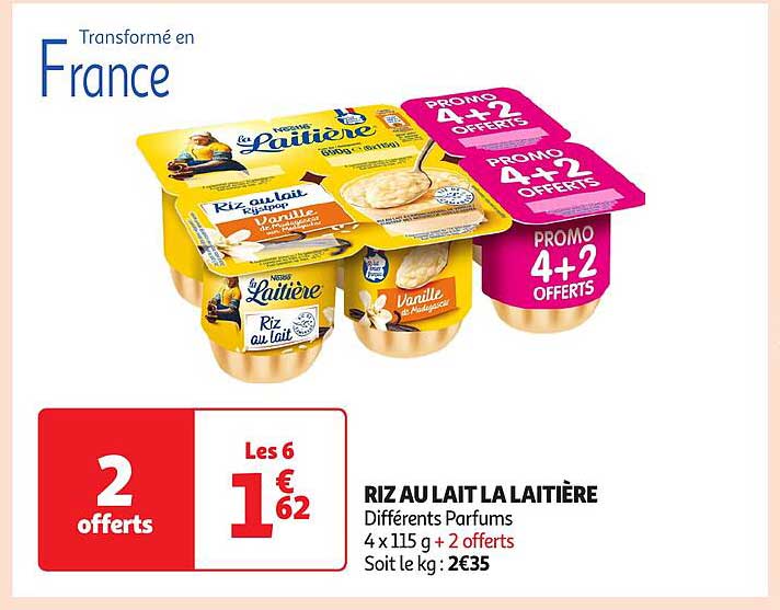 RIZ AU LAIT LA LAITIÈRE Différents Parfums
