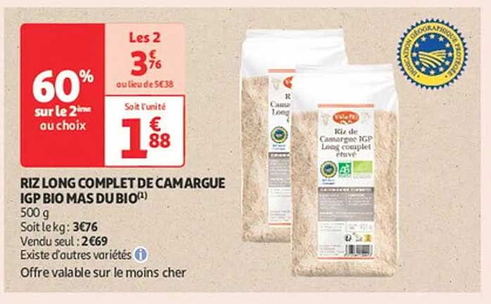 RIZ LONG COMPLET DE CAMARGUE IGP BIO MAS DU BIO
