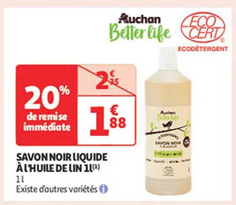 SAVON NOIR LIQUIDE À L'HUILE DE LIN 1L