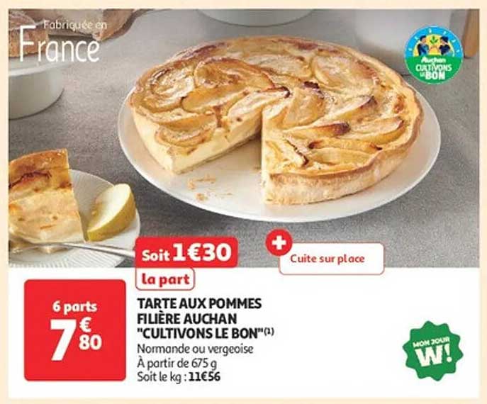 TARTE AUX POMMES FILIÈRE AUCHAN "CULTIVONS LE BON"