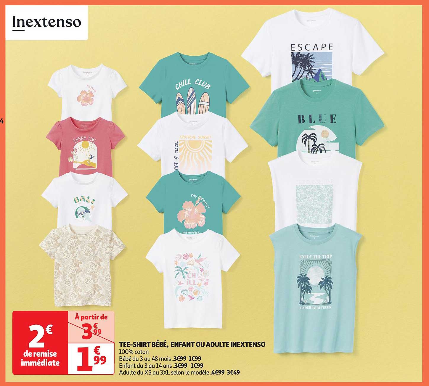 TEE-SHIRT BÉBÉ, ENFANT OU ADULTE INEXTENSO