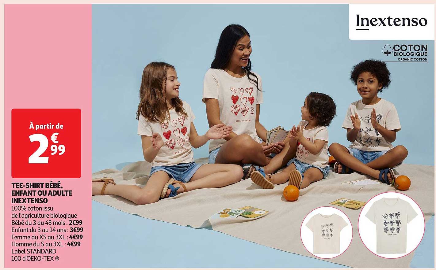 TEE-SHIRT BÉBÉ, ENFANT OU ADULTE INEXTENSO
