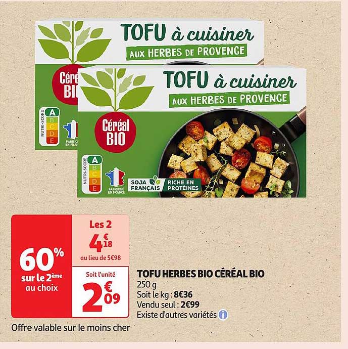 TOFU à cuisiner aux herbes de Provence