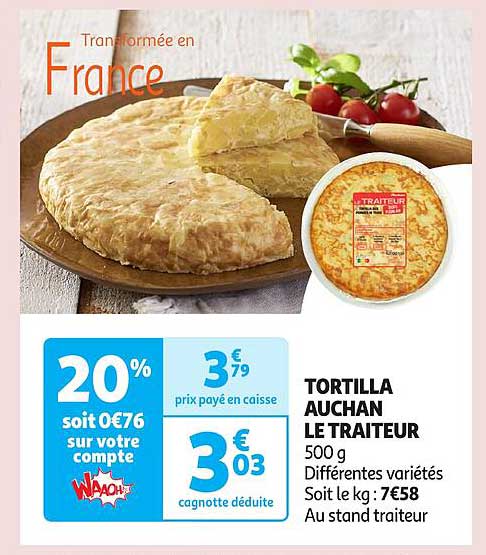 TORTILLA AUCHAN LE TRAITEUR