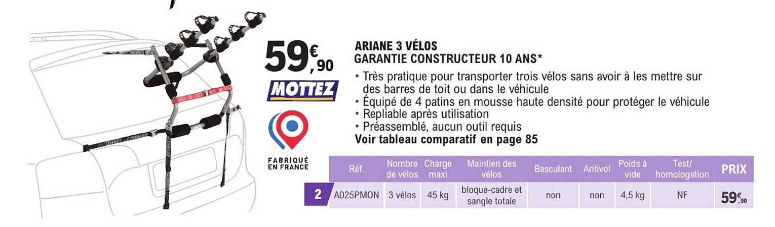 ARIANE 3 VÉLOS GARANTIE CONSTRUCTEUR 10 ANS*