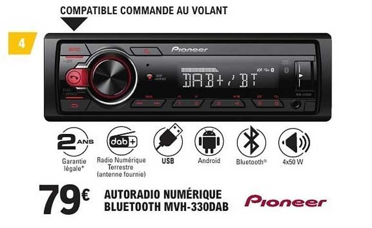 AUTORADIO NUMÉRIQUE BLUETOOTH MVH-330DAB