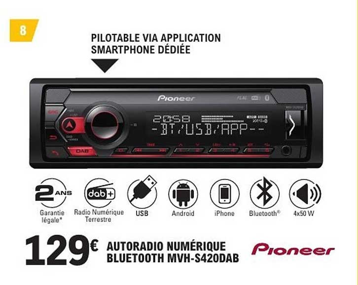AUTORADIO NUMÉRIQUE BLUETOOTH MVH-S420DAB