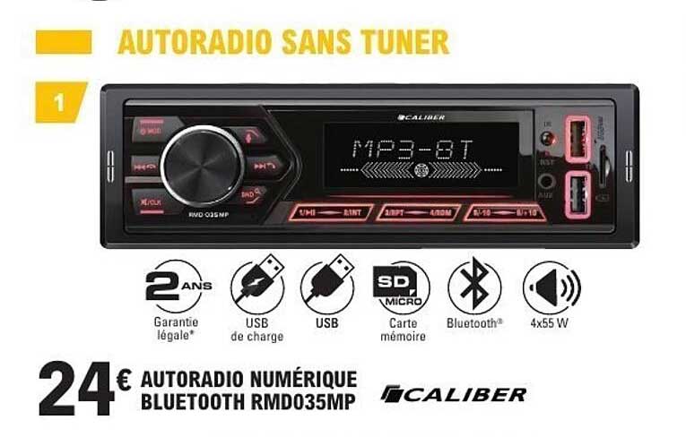 AUTORADIO NUMÉRIQUE BLUETOOTH RMD035MP