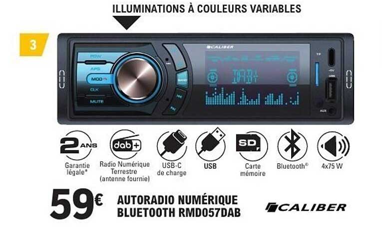 AUTORADIO NUMÉRIQUE BLUETOOTH RMD057DAB