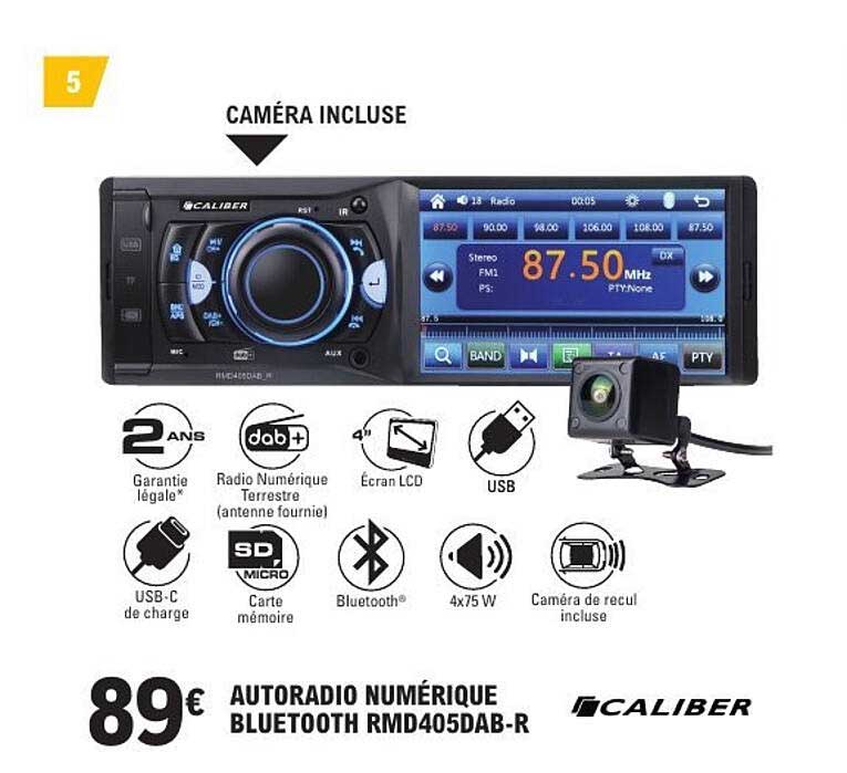 AUTORADIO NUMÉRIQUE BLUETOOTH RMD405DAB-R