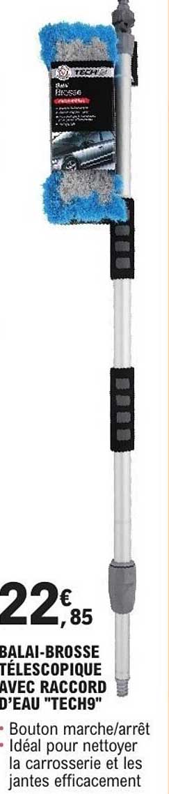 BALAI-BROSSE TÉLESCOPIQUE AVEC RACCOR D'EAU "TECH9"
