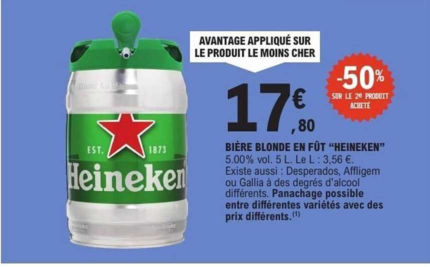 BIÈRE BLONDE EN FUT “HEINEKEN”