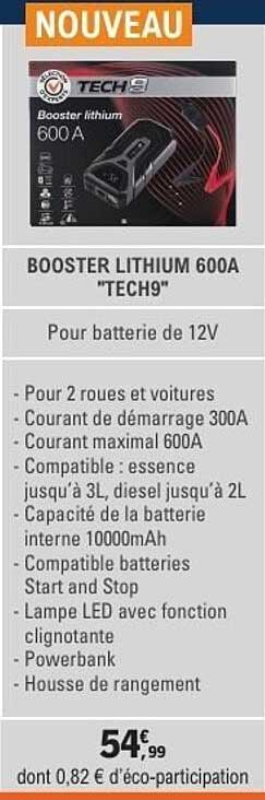BOOSTER LITHIUM 600A "TECH9"