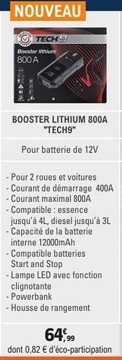 BOOSTER LITHIUM 800A "TECH9"