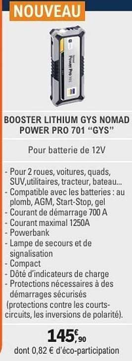 BOOSTER LITHIUM GYS NOMAD POWER PRO 701 “GYS”