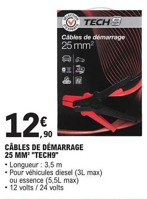 CÂBLES DE DÉMARRAGE 25 MM² "TECH9"