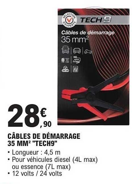 CÂBLES DE DÉMARRAGE 35 MM² "TECH9"