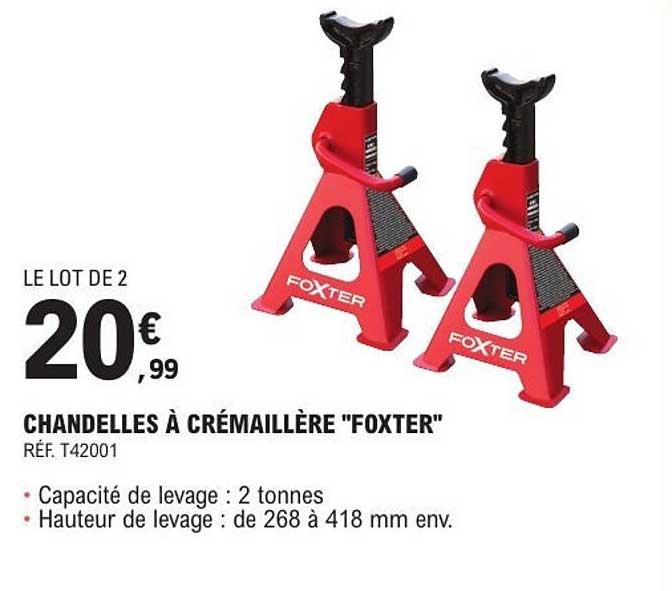 CHANDELLES À CRÉMAILLÈRE "FOXTER"