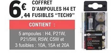 COFFRET D'AMPOULES H4 ET FUSIBLES “TECH9”