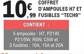 COFFRET D'AMPOULES H7 ET FUSIBLES “TECH9”