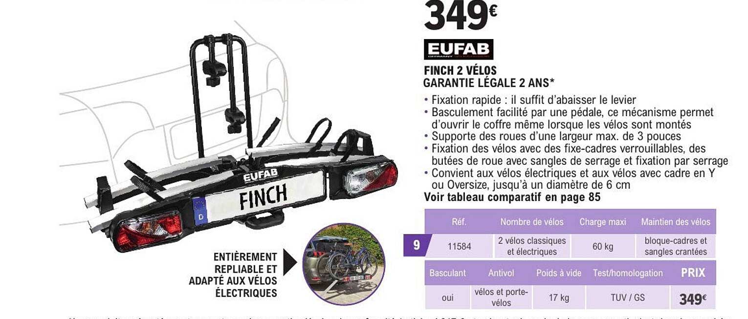 FINCH 2 VÉLOS GARANTIE LÉGALE 2 ANS*